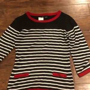 Cute Black and White Striped Long Sleeved Shirt